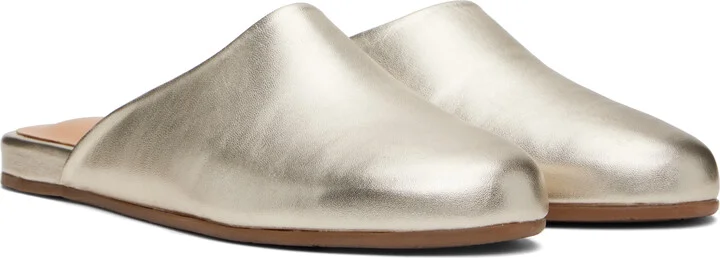 Ancient Greek Sandals Gold 'The Slipper' Mules - Image 4