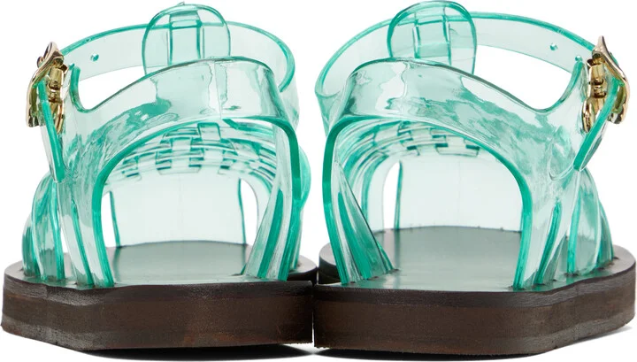 Ancient Greek Sandals Green Homeria Jelly Sandals - Image 2