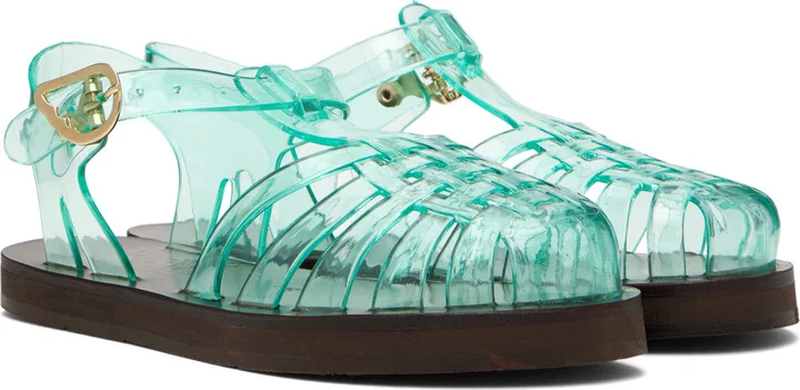 Ancient Greek Sandals Green Homeria Jelly Sandals - Image 4