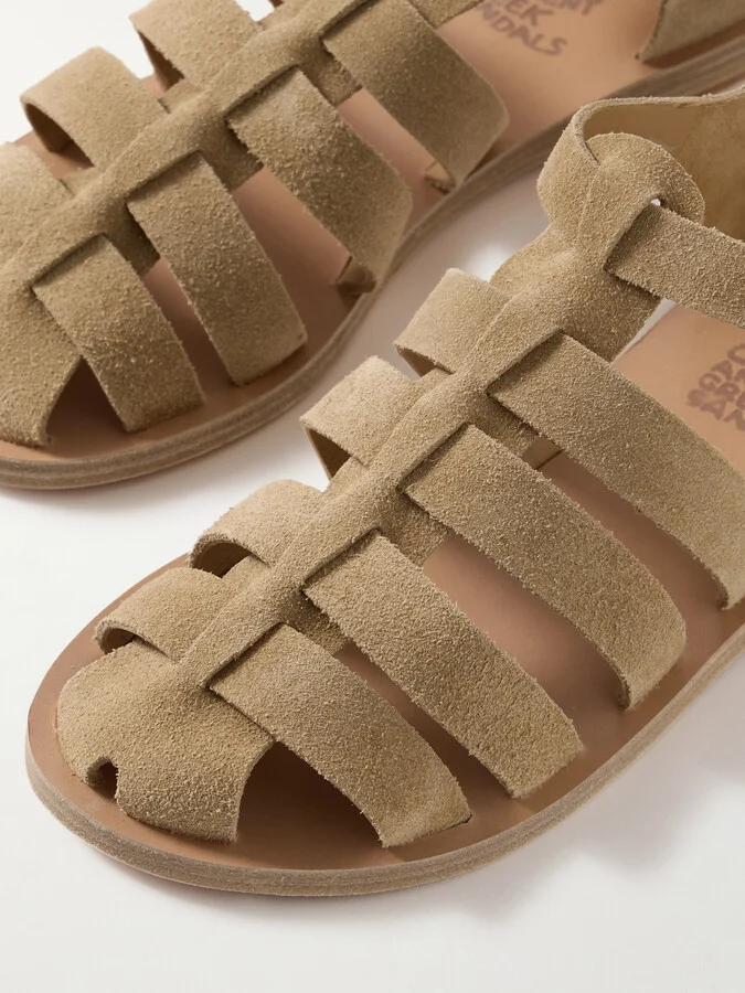 Ancient Greek Sandals - Homeria Suede Sandals - Neutrals - Image 4