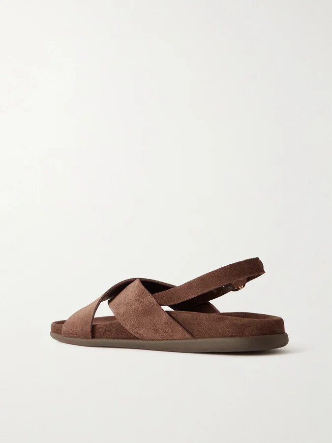 Ancient Greek Sandals - Ikesia Suede Slingback Sandals - Brown - Image 3