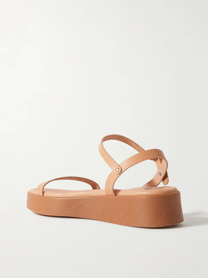 Ancient Greek Sandals - Irida Leather Sandals - Brown - Image 3