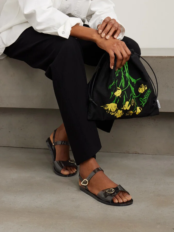 Ancient Greek Sandals - Irini Recycled-pvc Slingback Sandals - Black - Image 2