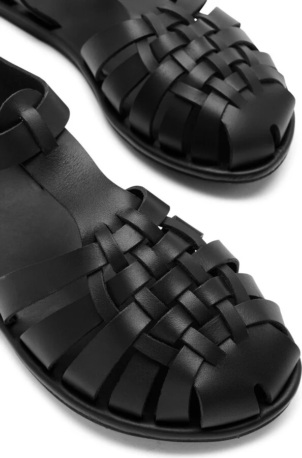 Ancient Greek Sandals Karina Woven Leather Sandals - Image 3