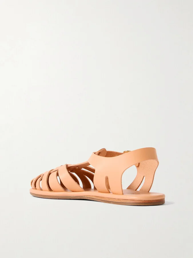 Ancient Greek Sandals - Karina Woven Leather Sandals - Neutrals - Image 3
