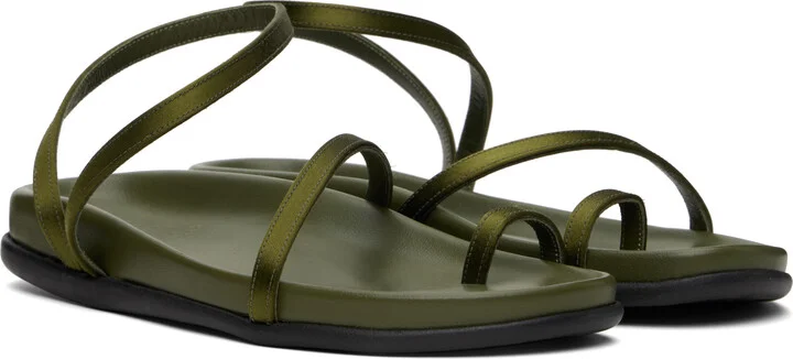 Ancient Greek Sandals Khaki Eleftheria Footbed Sandals - Image 4