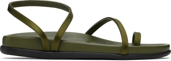 Ancient Greek Sandals Khaki Eleftheria Footbed Sandals