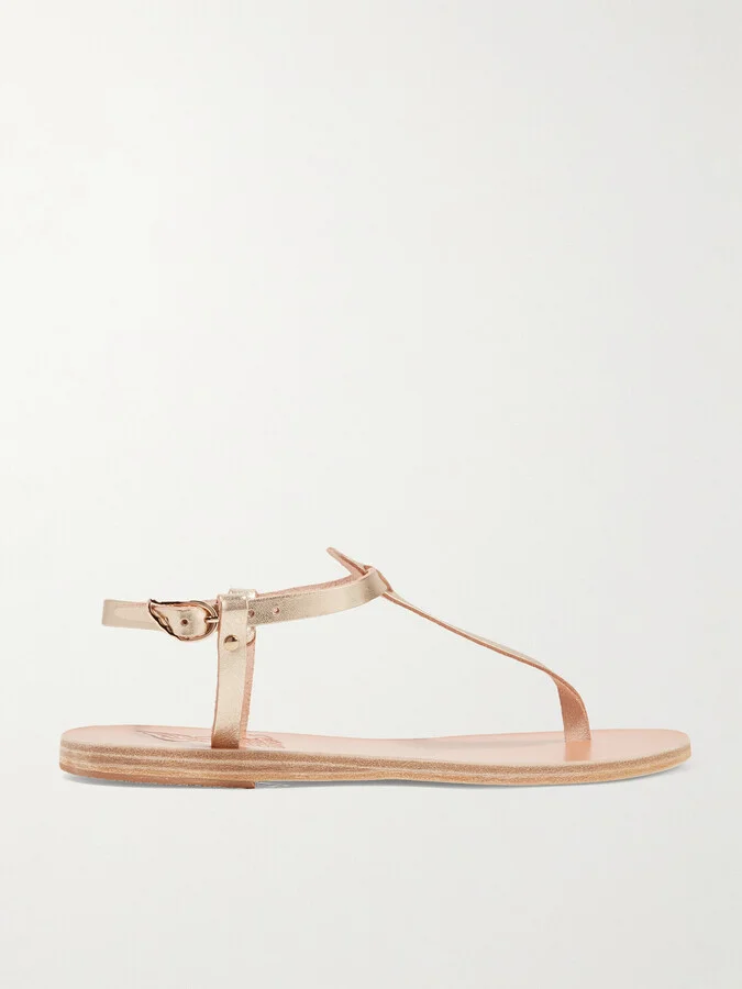 Ancient Greek Sandals - Lito Metallic Leather Sandals - Gold