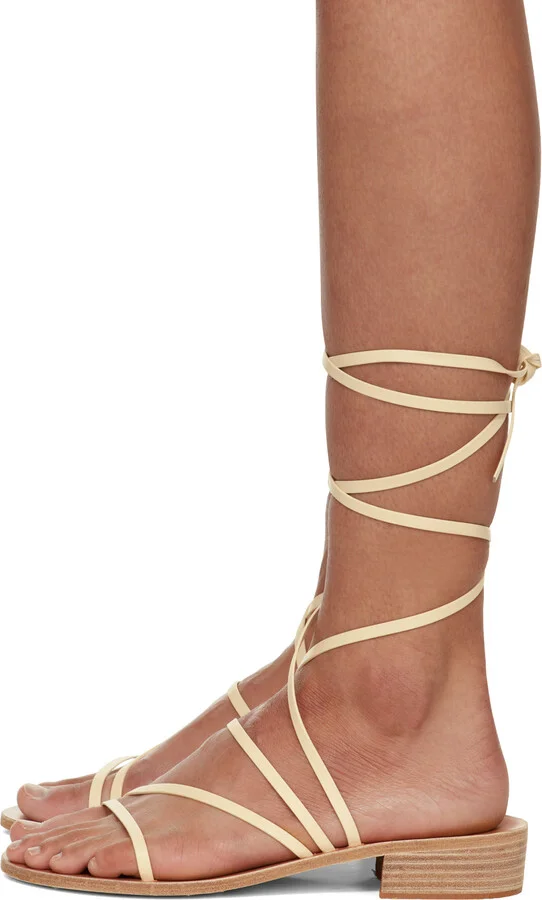 Ancient Greek Sandals Off-White Hara Heeled Sandals - Image 3