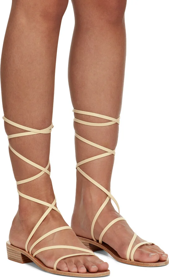 Ancient Greek Sandals Off-White Hara Heeled Sandals - Image 4