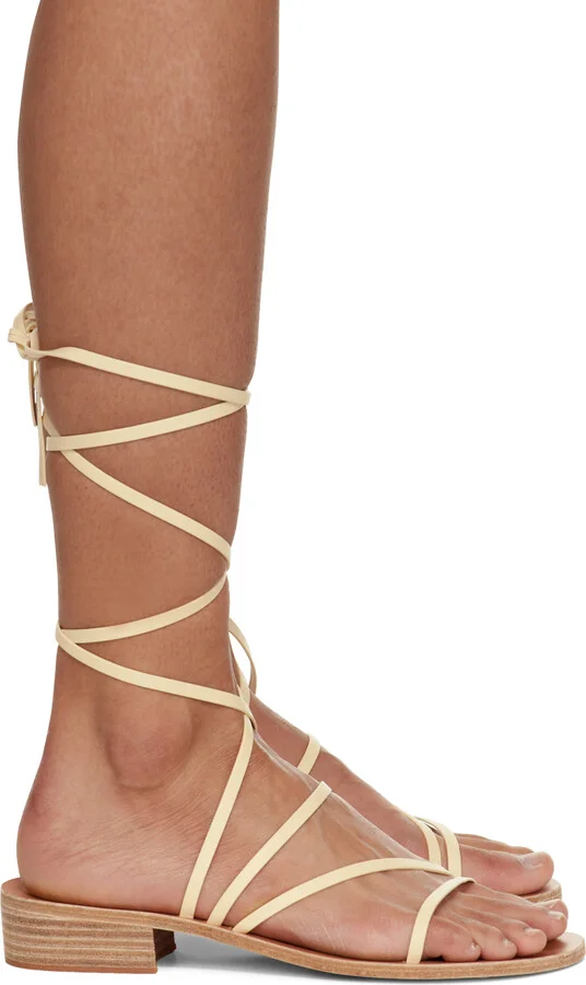 Ancient Greek Sandals Off-White Hara Heeled Sandals