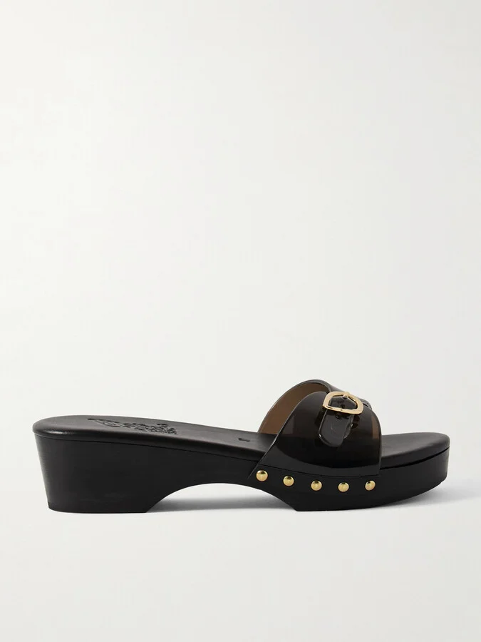 Ancient Greek Sandals - Omonia Jelly Studded Pvc Clogs - Black