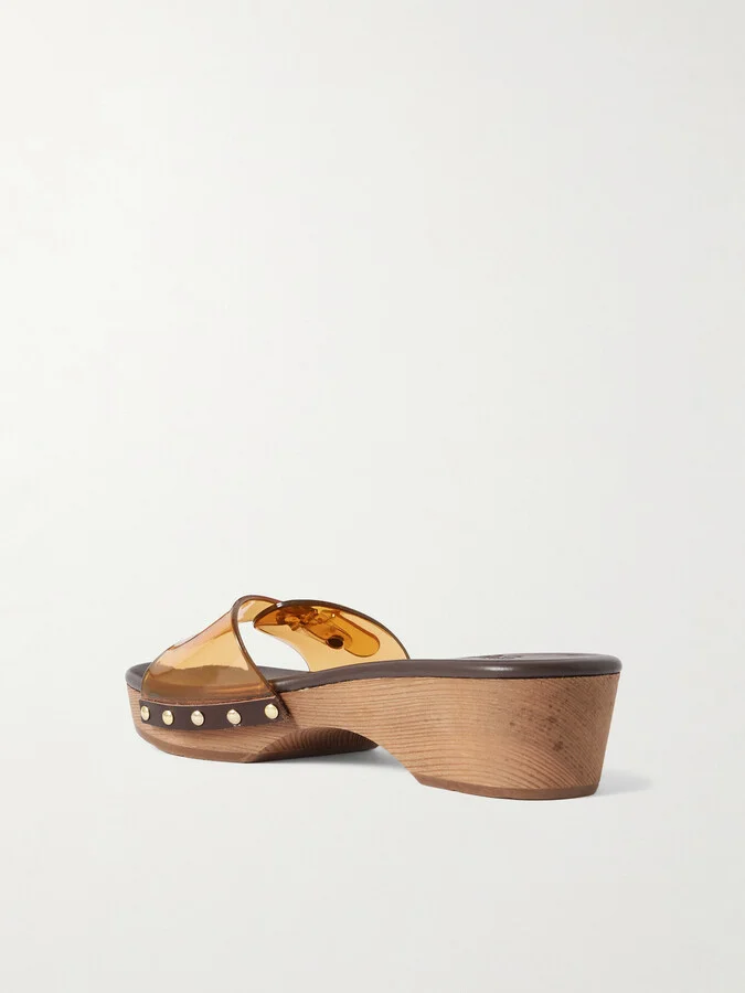 Ancient Greek Sandals - Omonia Jelly Studded Pvc Clogs - Brown - Image 3