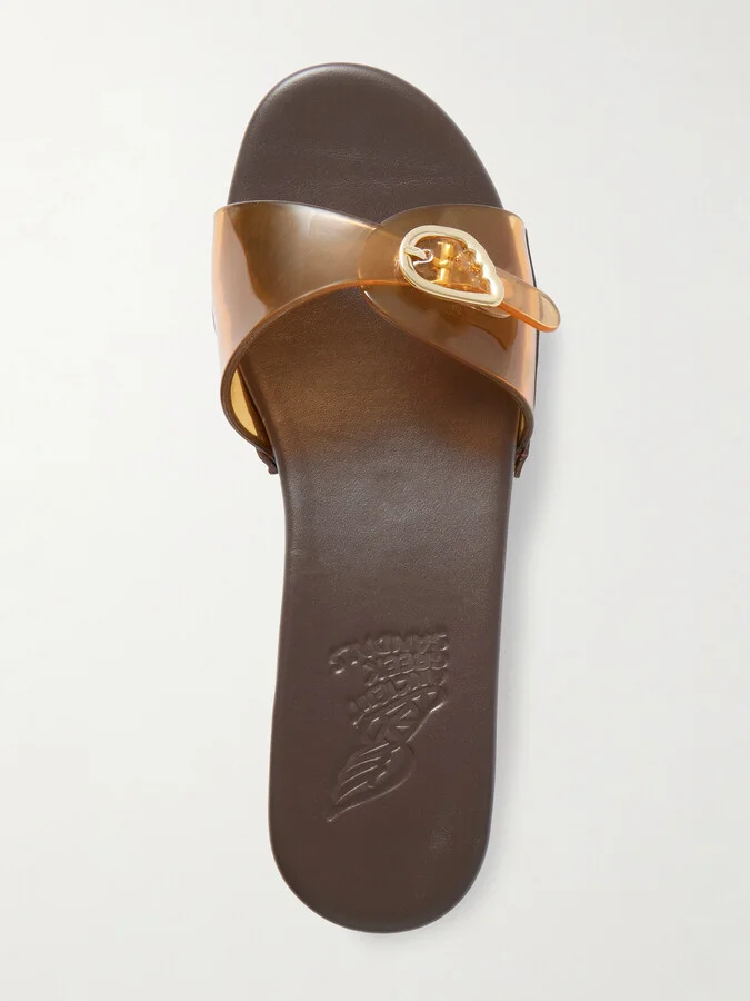 Ancient Greek Sandals - Omonia Jelly Studded Pvc Clogs - Brown - Image 5