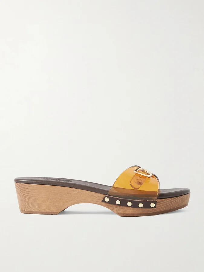 Ancient Greek Sandals - Omonia Jelly Studded Pvc Clogs - Brown