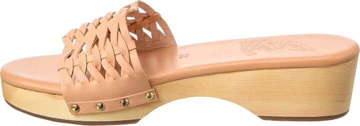 Ancient Greek Sandals Open Woven Leather Clog - Image 2