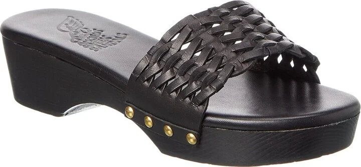 Ancient Greek Sandals Open Woven Leather Clog