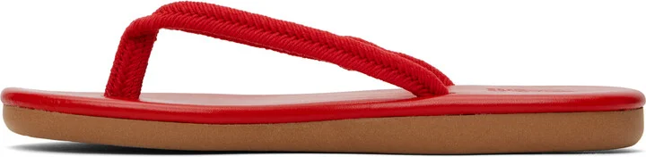 Ancient Greek Sandals Red Saionara Rope Flip-Flops - Image 3