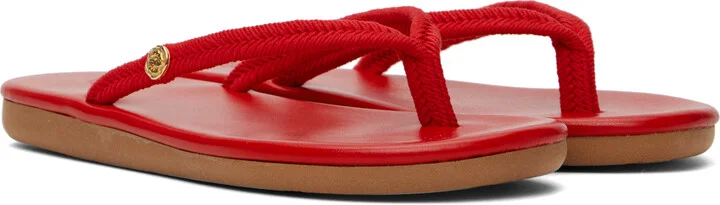 Ancient Greek Sandals Red Saionara Rope Flip-Flops - Image 4