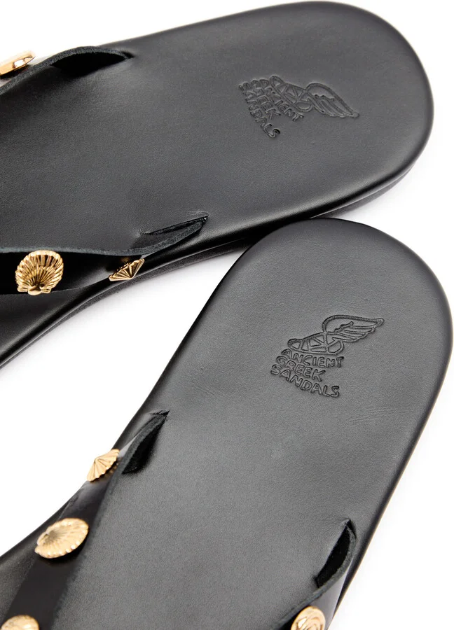 Ancient Greek Sandals Saionara Embellished Leather Sandals - Image 4