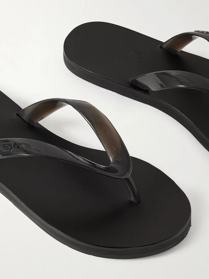 Ancient Greek Sandals - Saionara Jelly Pvc Flip Flops - Black - Image 4