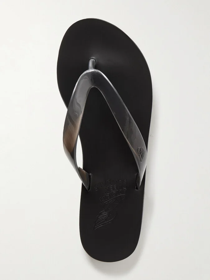Ancient Greek Sandals - Saionara Jelly Pvc Flip Flops - Black - Image 5