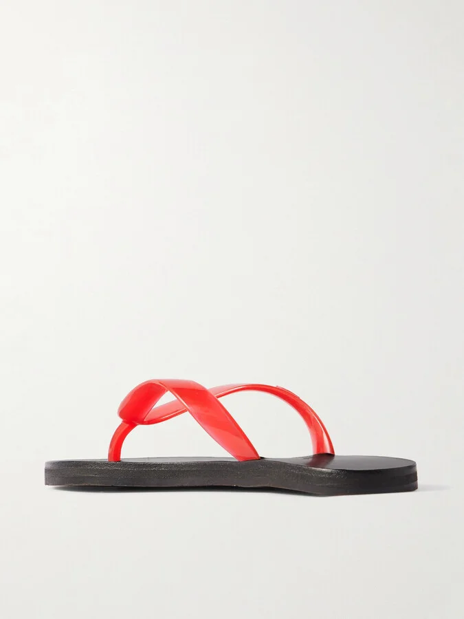 Ancient Greek Sandals - Saionara Jelly Pvc Flip Flops - Red - Image 3