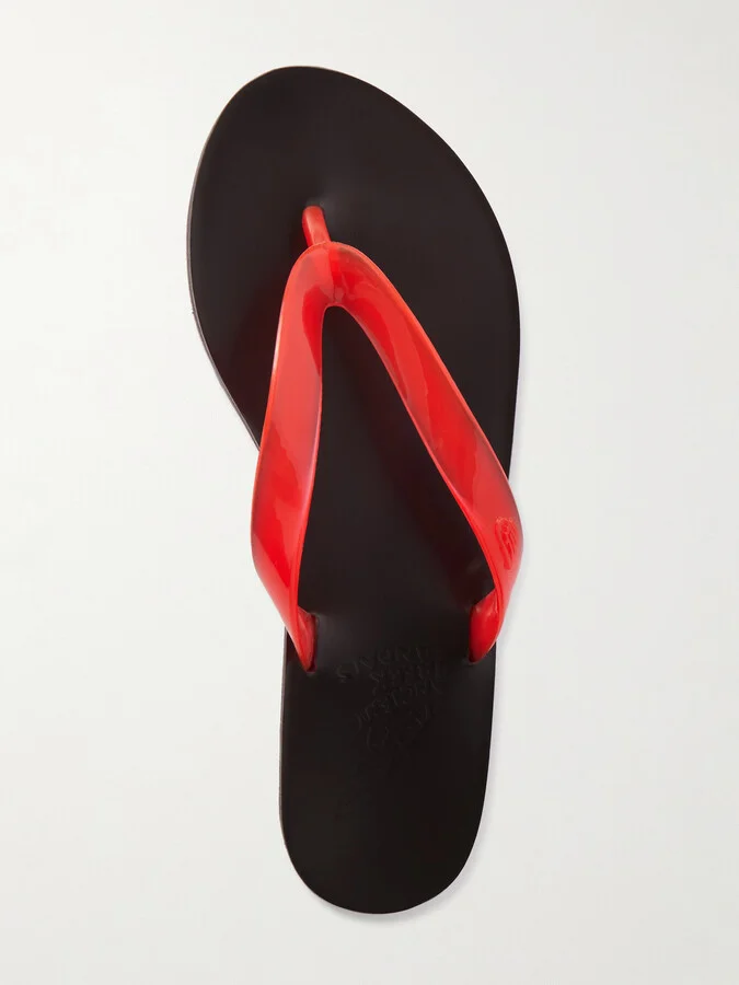 Ancient Greek Sandals - Saionara Jelly Pvc Flip Flops - Red - Image 5
