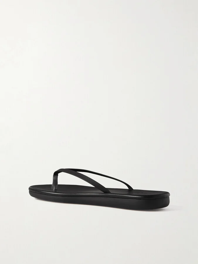 Ancient Greek Sandals - Saionara Leather Flip Flops - Black - Image 3