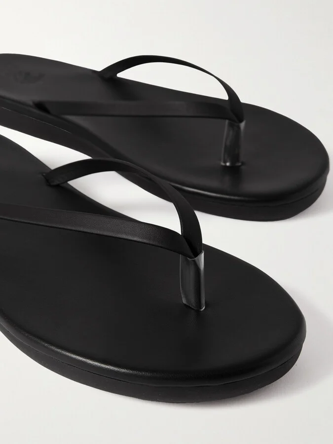 Ancient Greek Sandals - Saionara Leather Flip Flops - Black - Image 4