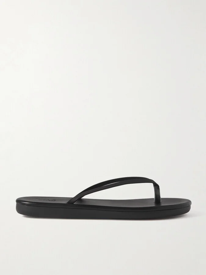 Ancient Greek Sandals - Saionara Leather Flip Flops - Black