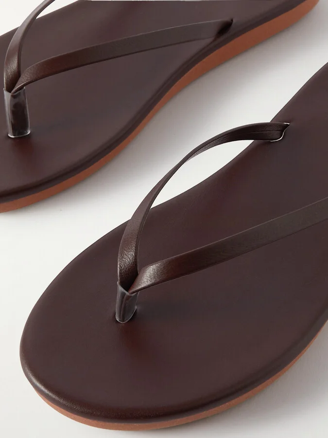 Ancient Greek Sandals - Saionara Leather Flip Flops - Brown - Image 4