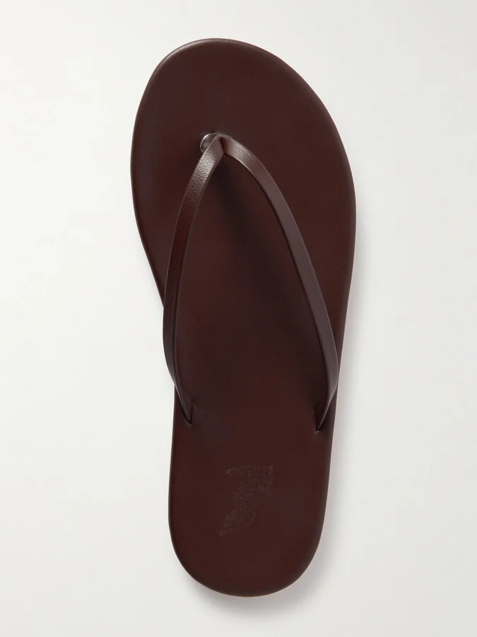 Ancient Greek Sandals - Saionara Leather Flip Flops - Brown - Image 5