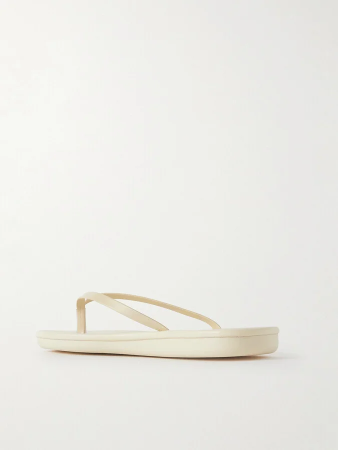 Ancient Greek Sandals - Saionara Leather Flip Flops - Off-white - Image 3