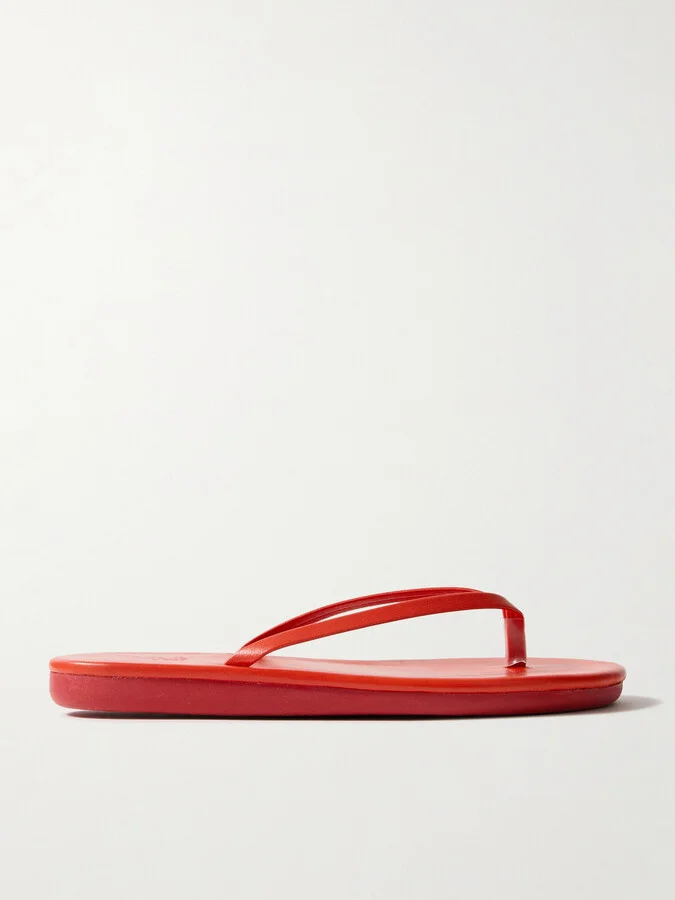 Ancient Greek Sandals - Saionara Leather Flip Flops - Red