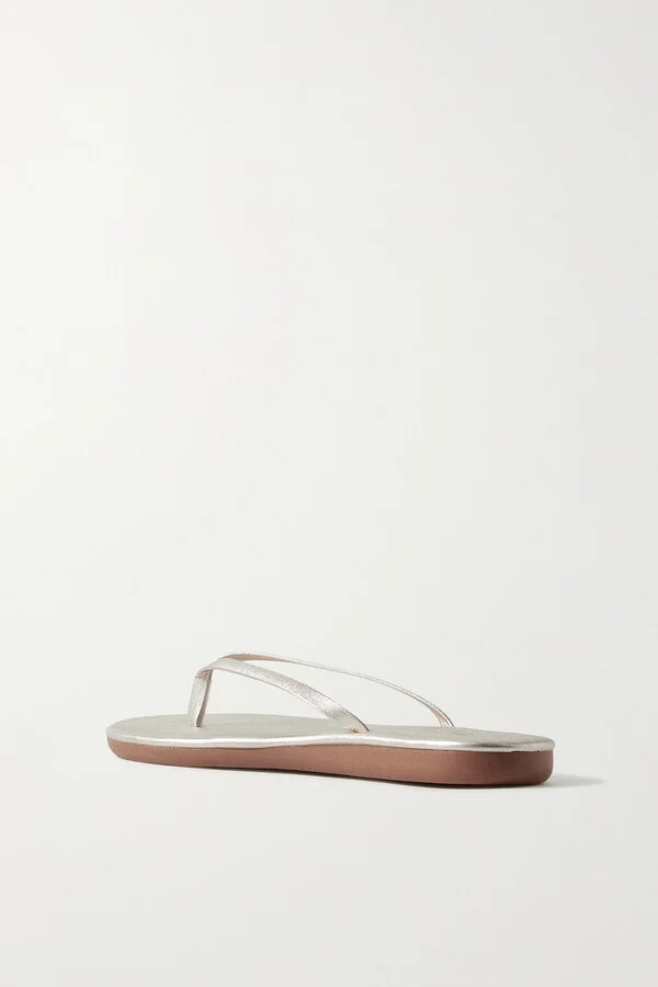 Ancient Greek Sandals - Saionara Metallic Leather Flip Flops - Gold - Image 3