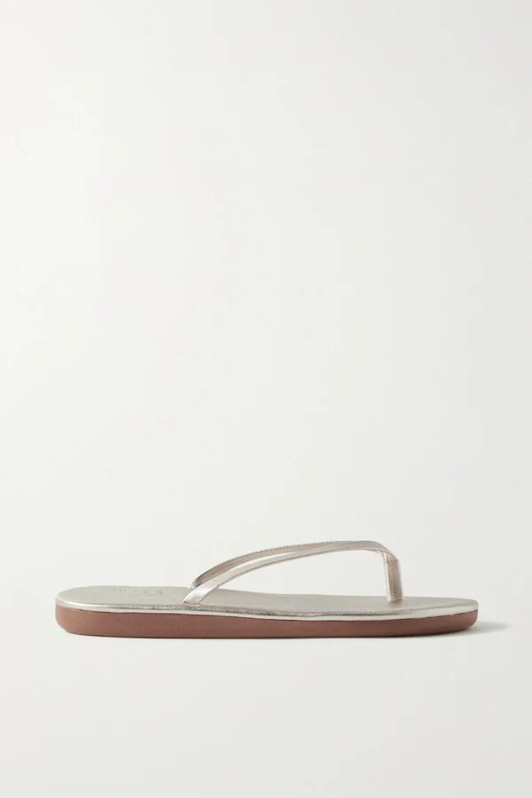 Ancient Greek Sandals - Saionara Metallic Leather Flip Flops - Gold - Image 5