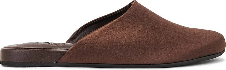 Ancient Greek Sandals Satin Slipper in Brown