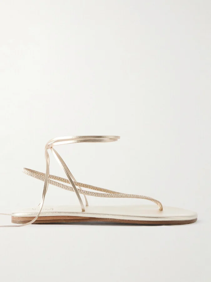 Ancient Greek Sandals - Sfendoni Metallic Sandals - Gold