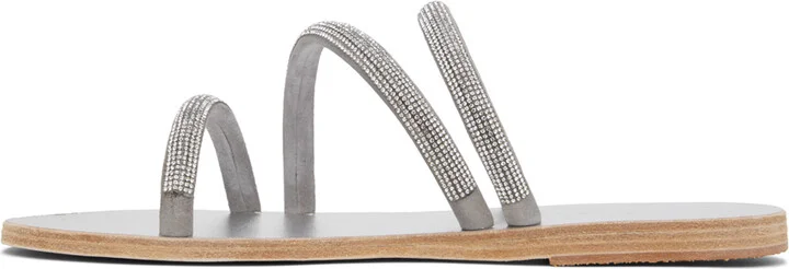 Ancient Greek Sandals Silver Polytimi Diamante Sandals - Image 3