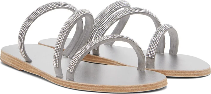 Ancient Greek Sandals Silver Polytimi Diamante Sandals - Image 4