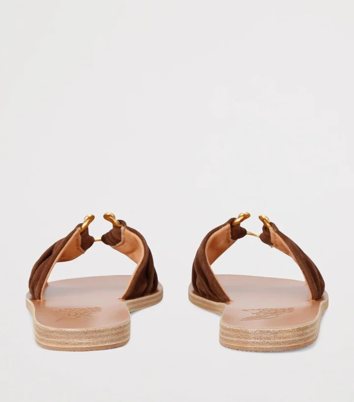 Ancient Greek Sandals Suede Nektaria Slides - Image 2