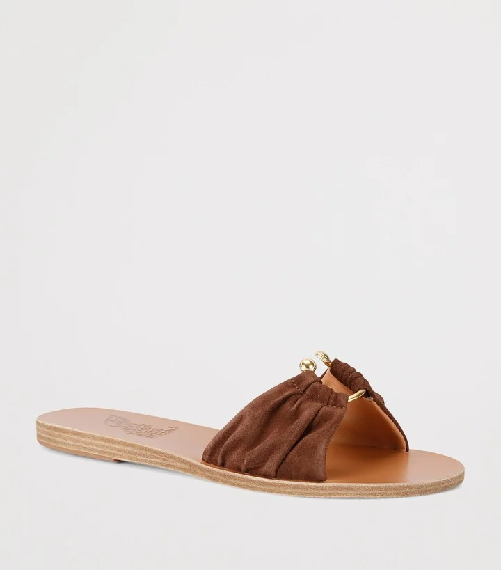 Ancient Greek Sandals Suede Nektaria Slides - Image 3