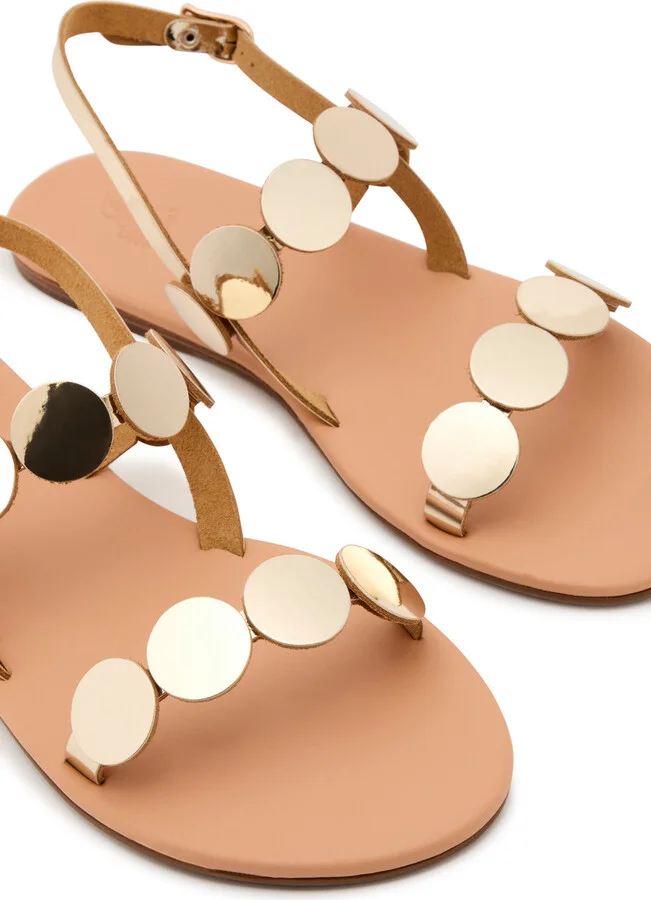 Ancient Greek Sandals Titania Metallic Leather Sandals - Image 3