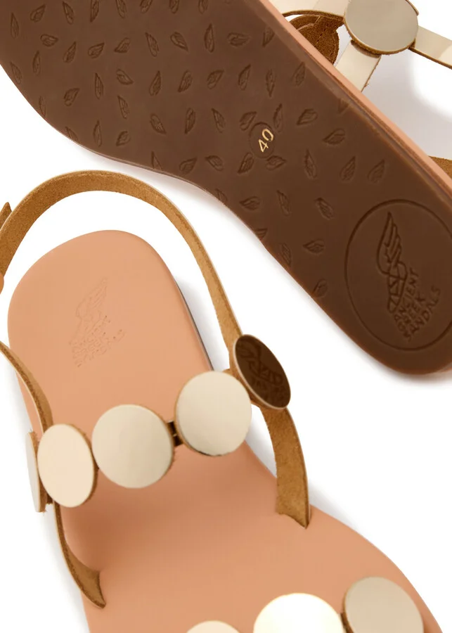 Ancient Greek Sandals Titania Metallic Leather Sandals - Image 4