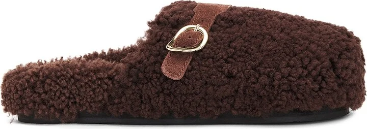 Ancient Greek Sandals Vasilitsa Sheepskin Slide in Brown