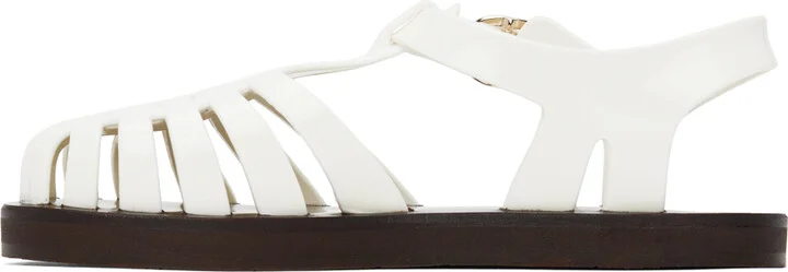Ancient Greek Sandals White Homeria Jelly Sandals - Image 3