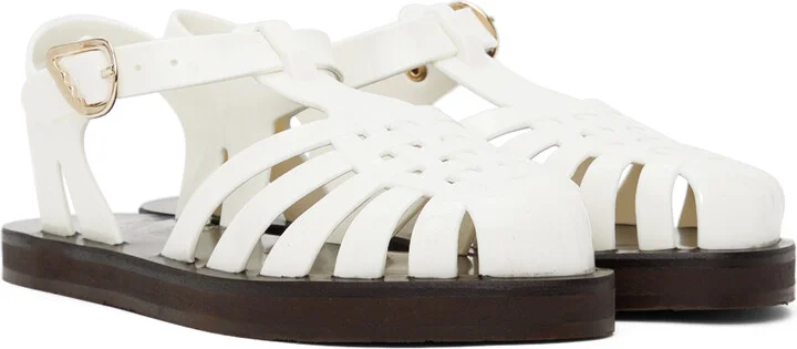Ancient Greek Sandals White Homeria Jelly Sandals - Image 4