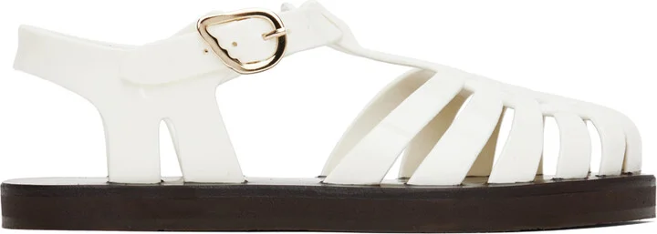 Ancient Greek Sandals White Homeria Jelly Sandals