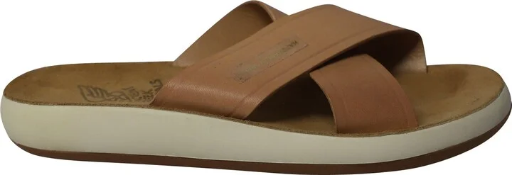 Ancient Greek Thais Comfort Slip-On Sandals in Brown Leather